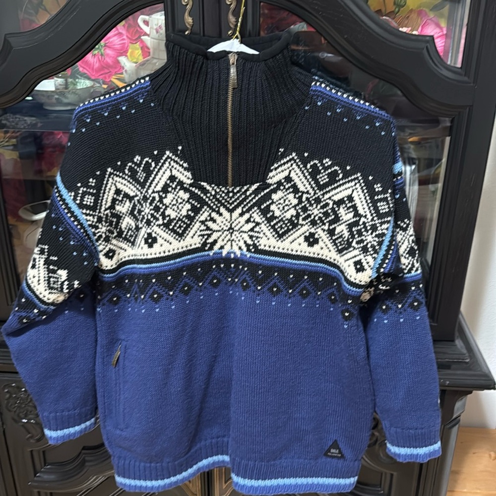 Dale of Norway Olympic design wool and polar fleece sweater